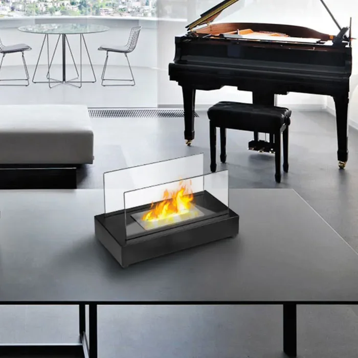 Camino a Bioetanolo da Tavolo 35,5×20,5×18 cm Lavina Nero - immagine 2