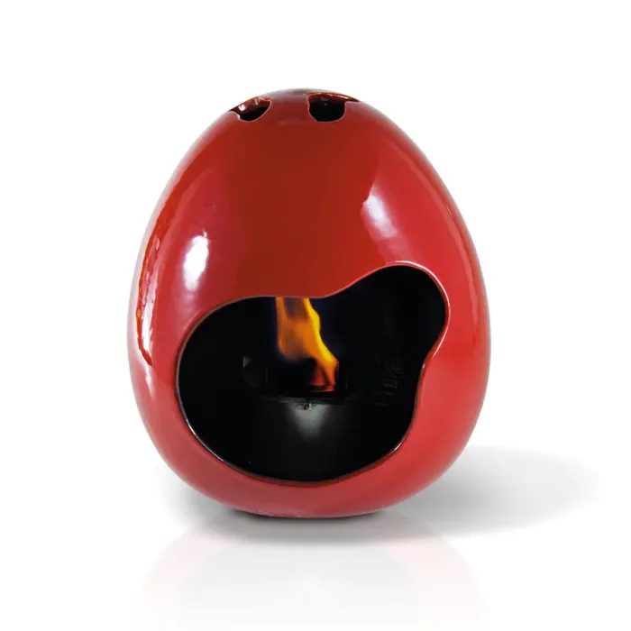 Camino a Bioetanolo da Tavolo in Ceramica 30×35 cm Ferazzoli Ovetto Rosso