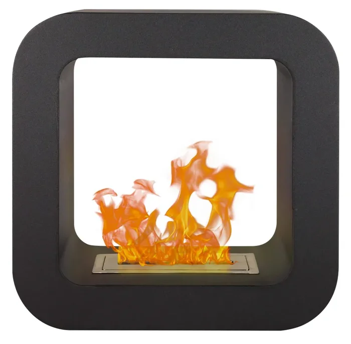 Camino a Bioetanolo da Tavolo o Pavimento 42×23 cm Qlima FFB4242 Nero