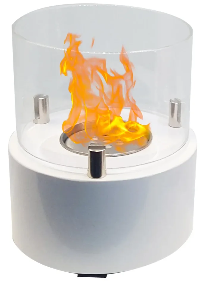 Camino a Bioetanolo da Tavolo Ø13×15,8cm Vannini Giotto Candle Bianco