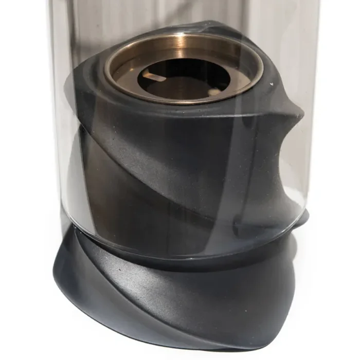 Camino a Bioetanolo da Tavolo Ø14,5×46,5 cm in Acciaio Ceramica e Vetro Nero - immagine 2