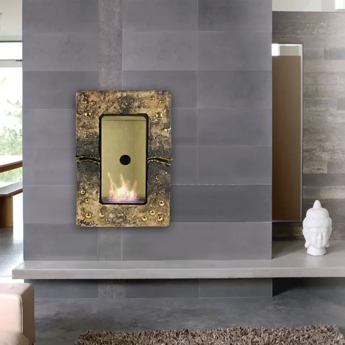 Camino Bioetanolo da Parete in Ceramica 40×60 cm Ferazzoli Wall Marrone - immagine 3