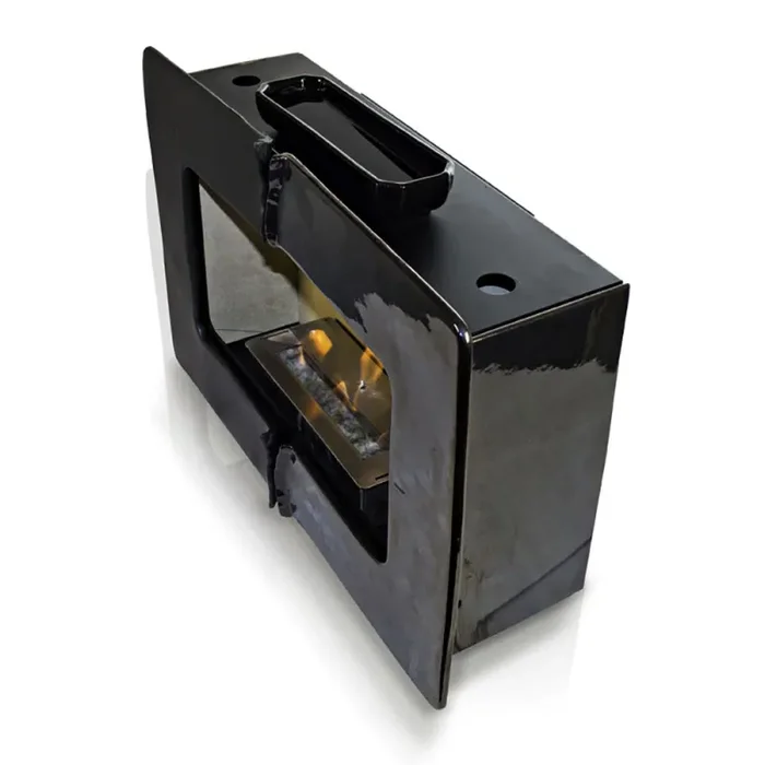 Camino Bioetanolo da Parete in Ceramica 60×40 cm Ferazzoli Wall Nero - immagine 3