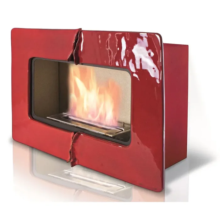 Camino Bioetanolo da Parete in Ceramica 60×40 cm Ferazzoli Wall Rosso - immagine 2