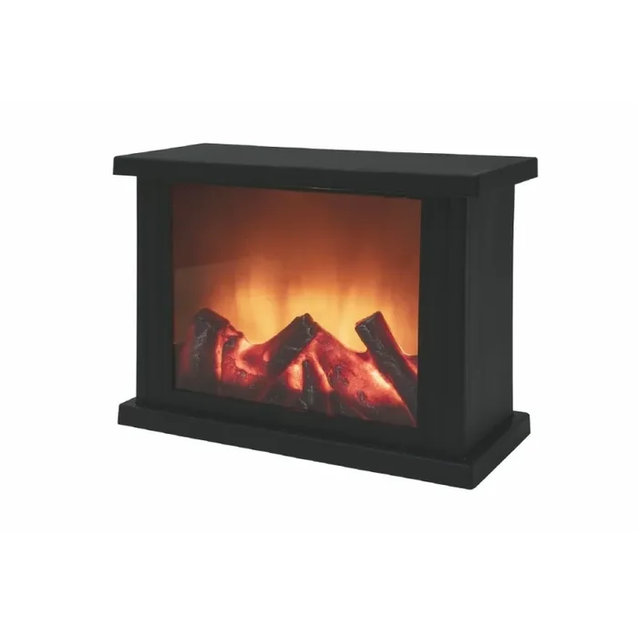 Camino Decorativo 27,5×11,5×20 cm in Plastica Nero Moda - immagine 2