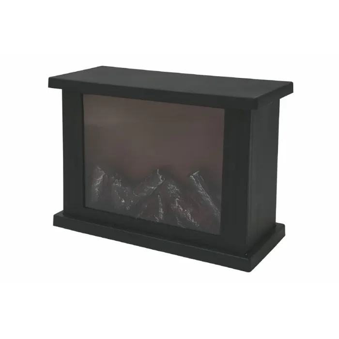 Camino Decorativo 27,5×11,5×20 cm in Plastica Nero Moda - immagine 3