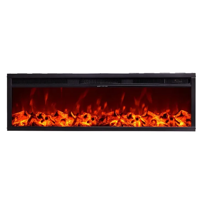 Camino Elettrico da Incasso 40x128x18 cm Effetto Fiamma 1500W Tanzania Nero - immagine 2