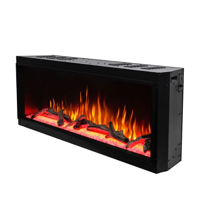 Camino Elettrico da Incasso 56,1×159,8×30,5 cm Effetto Fiamma 1500W Salvador 60 Nero Saldi