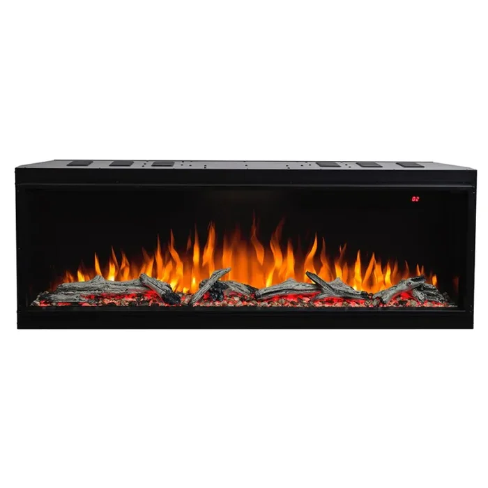 Camino Elettrico da Incasso 56,1×159,8×30,5 cm Effetto Fiamma 1500W Salvador 60 Nero Saldi - immagine 2