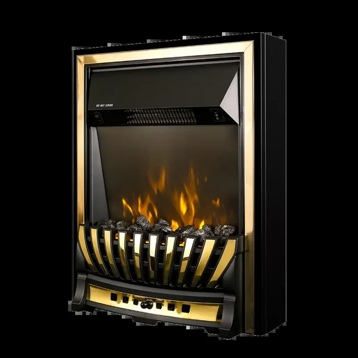 Camino Elettrico da Incasso 59,2×48,2×13 cm Effetto Fiamma 2000W Meridian Nero