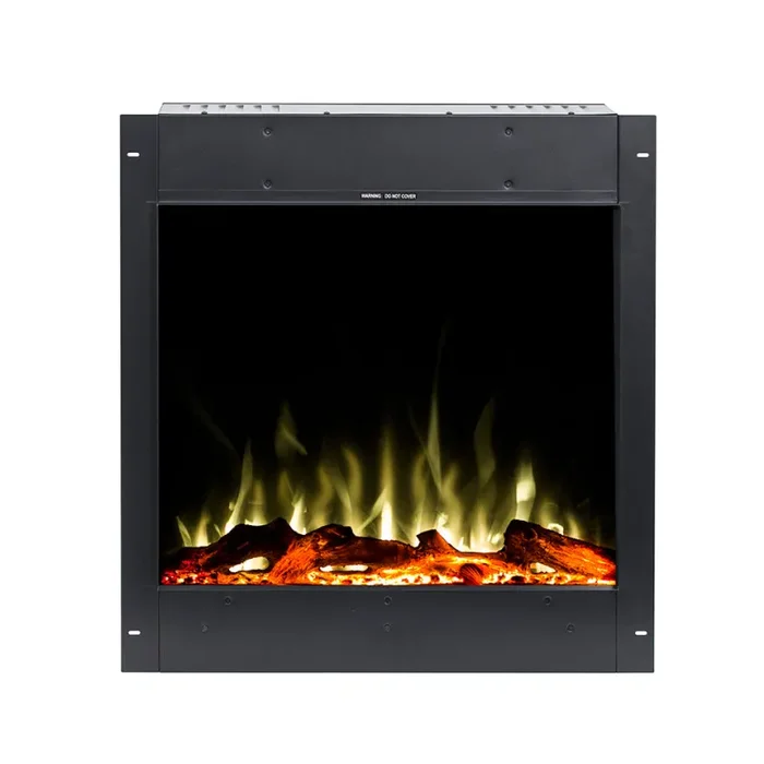 Camino Elettrico da Incasso 60×87,8×15 cm Effetto Fiamma 1500W Gangs 31 Nero