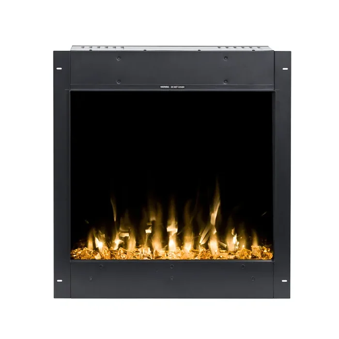Camino Elettrico da Incasso 60×96,8×16,5 cm Effetto Fiamma 1500W Gangs 38 Nero