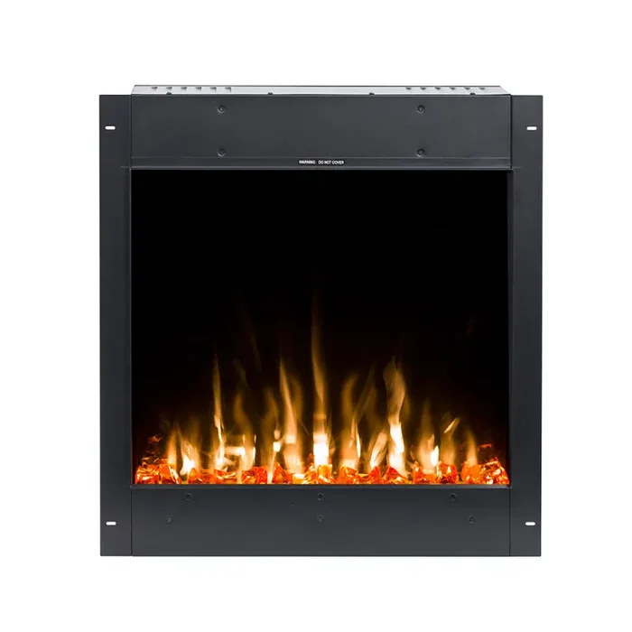 Camino Elettrico da Incasso 60×96,8×16,5 cm Effetto Fiamma 1500W Gangs 38 Nero - immagine 2
