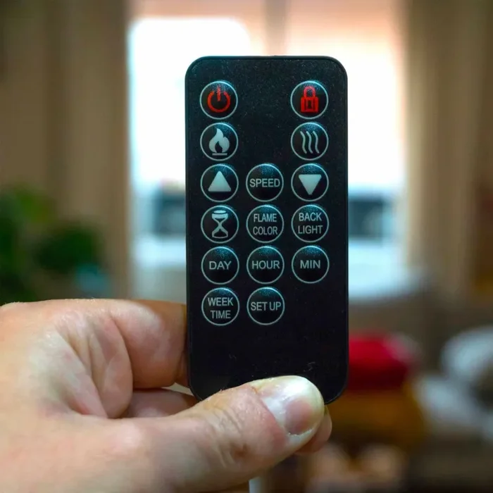 Camino Elettrico da Incasso Effetto Fiamma 108x20x50,7 cm 1500W Sined Ispica 108 Nero - immagine 3