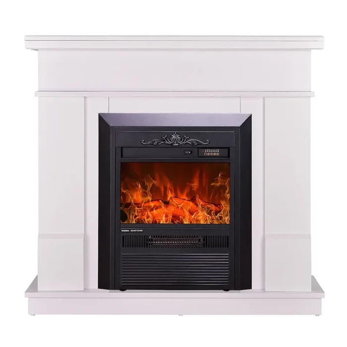 Camino Elettrico da Pavimento 100×103,4×30 cm Effetto Fiamma 2000W Rodos & Cristina Bianco - immagine 2