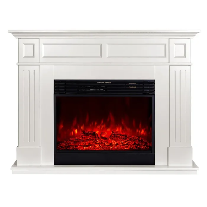 Camino Elettrico da Pavimento 100x132x30 cm Effetto Fiamma 1950W Sicilia & Mirabella Panna - immagine 2