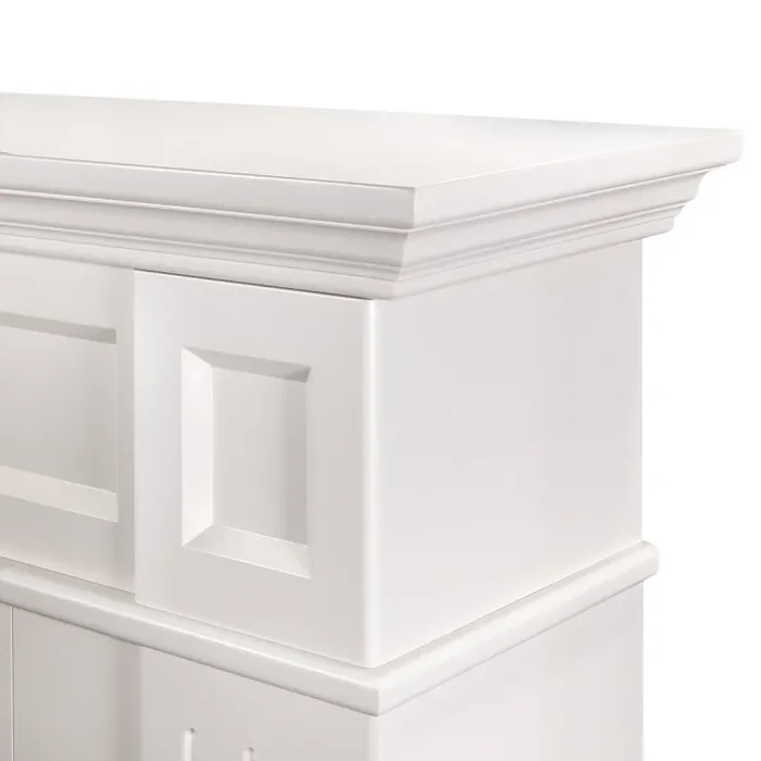 Camino Elettrico da Pavimento 100x132x30 cm Effetto Fiamma 1950W Sicilia & Mirabella Panna - immagine 3