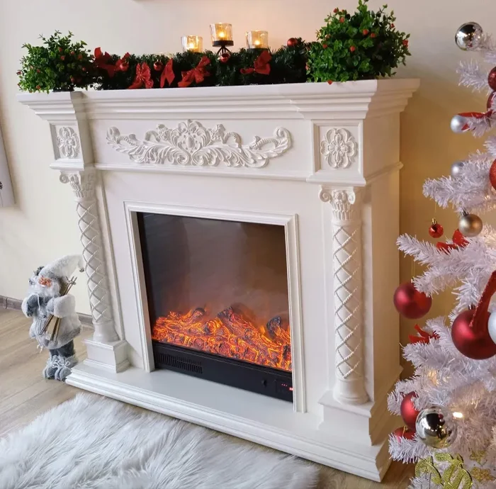 Camino Elettrico da Pavimento 102x120x33 cm Effetto Fiamma 1500W Milano Marrone - immagine 3