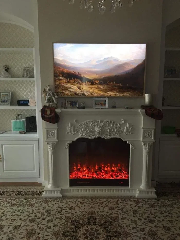 Camino Elettrico da Pavimento 102x120x33 cm Effetto Fiamma 1500W Savage mini Bianco - immagine 2