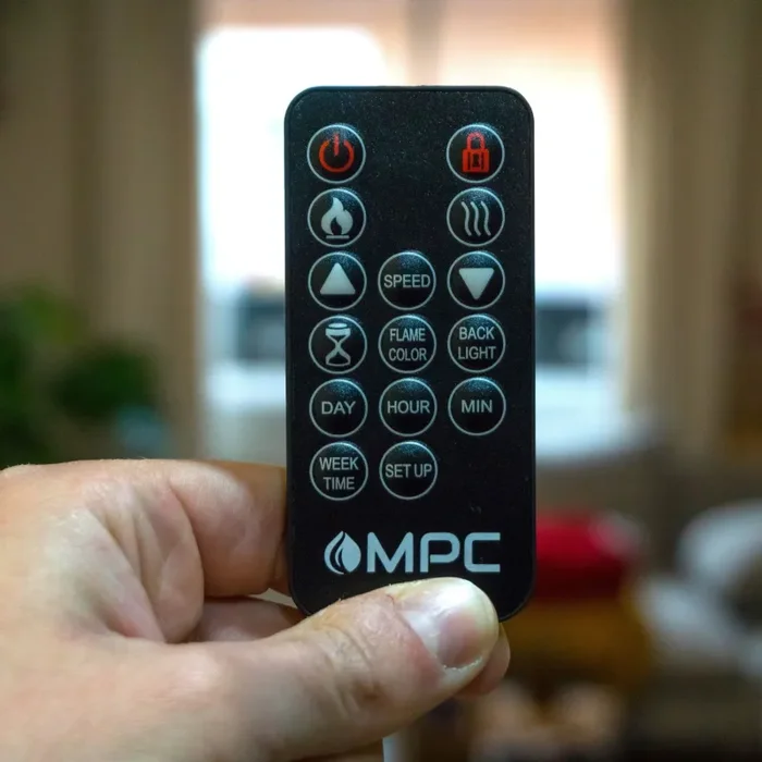 Camino Elettrico da Pavimento 109x102x21,5 cm Effetto Fiamma 1500W Sined Lipari Grigio Fornitura - immagine 3