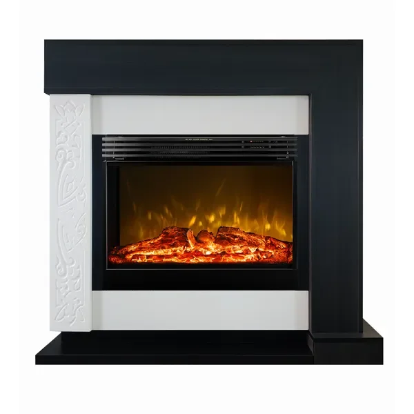 Camino Elettrico da Pavimento 120x127x30 cm Effetto Fiamma 1950W Neon & Mirabella Bianco/grigio - immagine 2