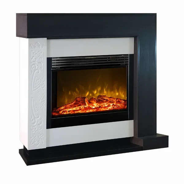 Camino Elettrico da Pavimento 120x127x30 cm Effetto Fiamma 1950W Neon & Mirabella Bianco/grigio - immagine 3