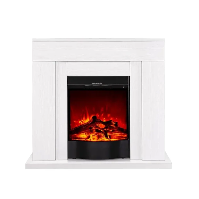 Camino Elettrico da Pavimento 85x95x30 cm Effetto Fiamma 1600W Arthur & Corsica Bianco In saldo - immagine 2