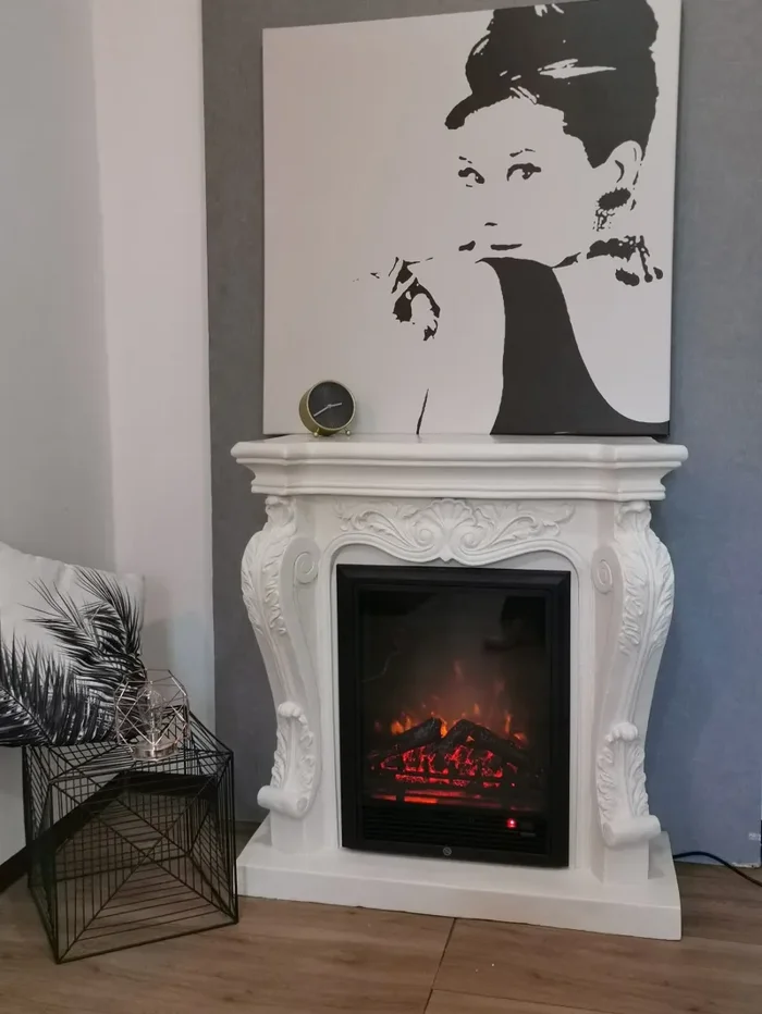 Camino Elettrico da Pavimento 89x34x93 cm Effetto Fiamma 1800W Vannini Impero Bianco - immagine 2