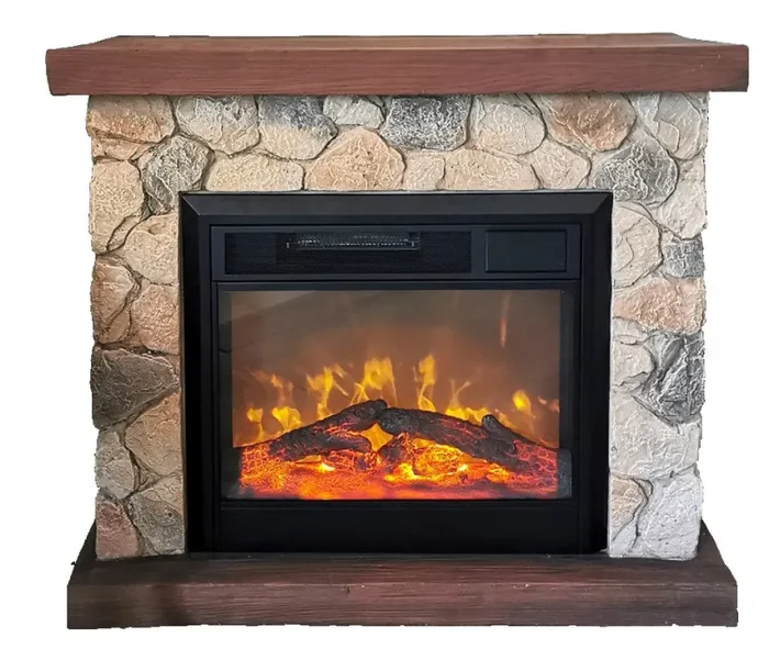 Camino Elettrico da Pavimento 90x30x80 cm Effetto Fiamma 1800W Vannini Sasso Online ora