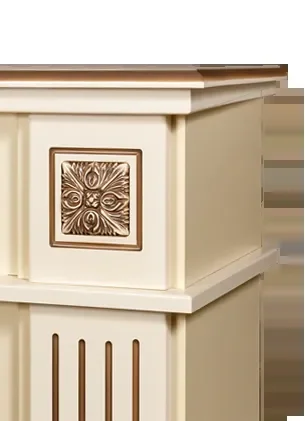 Camino Elettrico da Pavimento 92,9x120x28 cm Effetto Fiamma 1500W Miracle & Ararat Avorio Moda - immagine 2