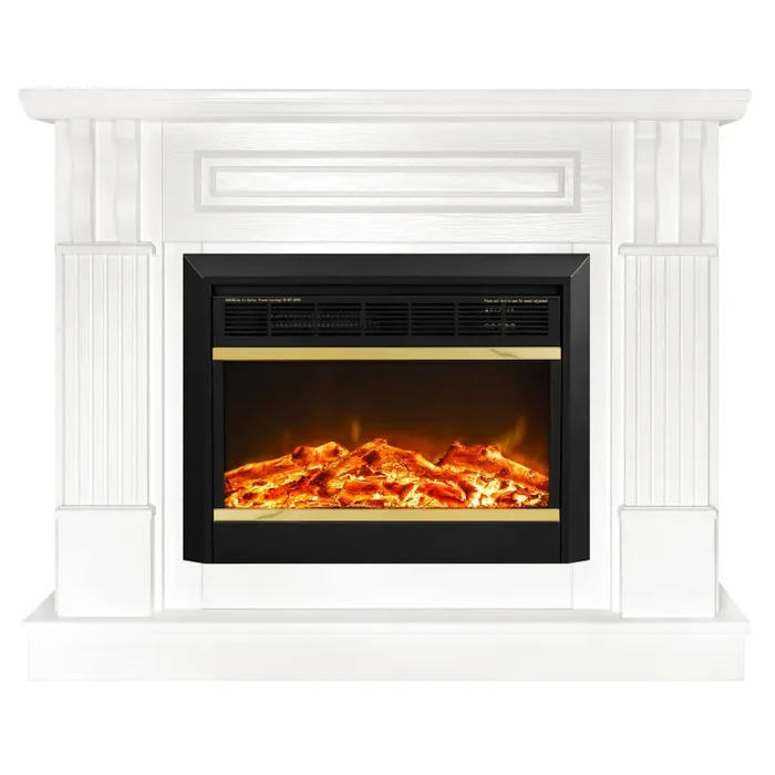 Camino Elettrico da Pavimento 96x113x30 cm Effetto Fiamma 1500W Verona Mini & Mars Bianco Sconti - immagine 2