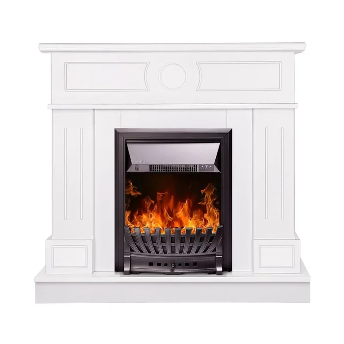 Camino Elettrico da Pavimento 97,8×104,8×30 cm Effetto Fiamma 2000W Ambasador & Pluton Bianco Saldi - immagine 2