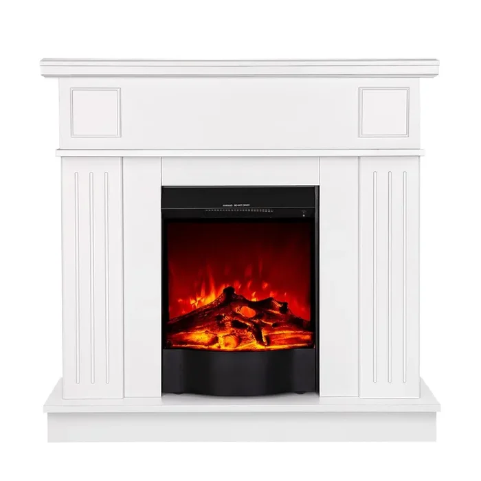 Camino Elettrico da Pavimento 99,7×103,4×27 cm Effetto Fiamma 1600W Marina & Corsica Bianco - immagine 2