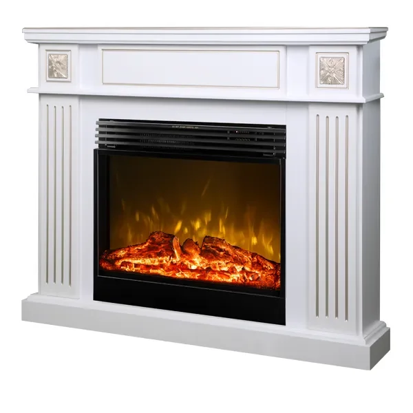 Camino Elettrico da Pavimento 99,8x128x33 cm Effetto Fiamma 1950W Napoleon & Mirabella Bianco