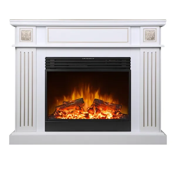 Camino Elettrico da Pavimento 99,8x128x33 cm Effetto Fiamma 1950W Napoleon & Mirabella Bianco - immagine 2