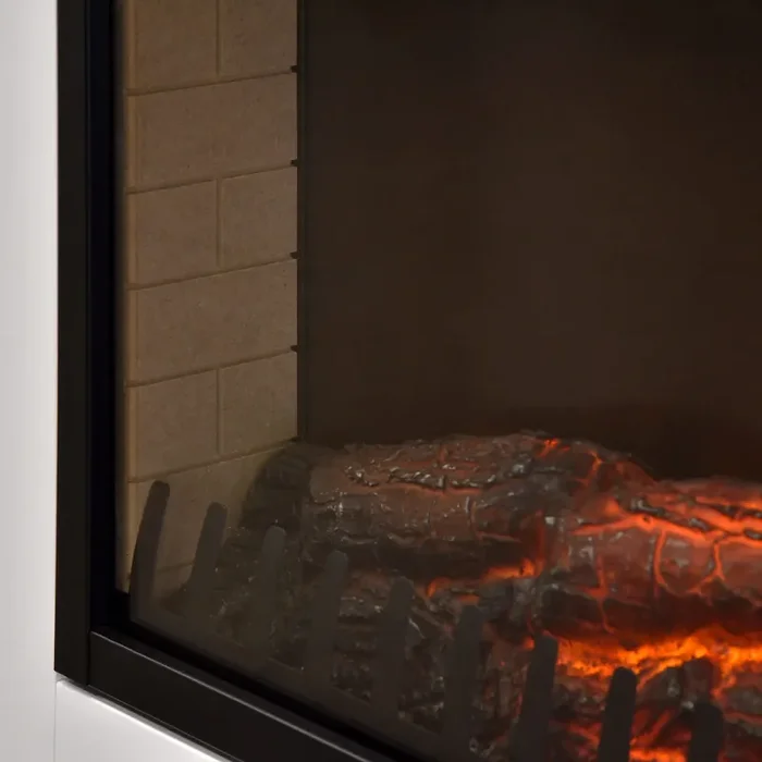 Camino Elettrico da Pavimento Effetto Fiamma 1800W Taylor Bianco - immagine 3