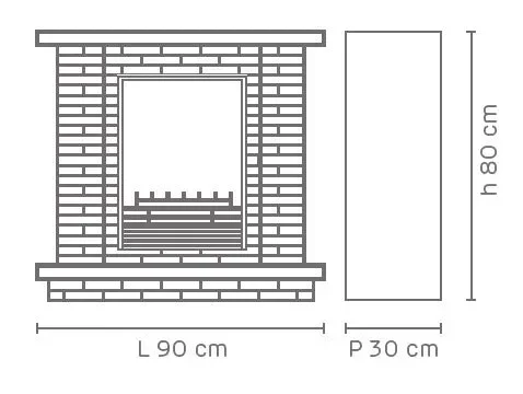 Camino Elettrico da Pavimento Effetto Fiamma 1800W Tugullio Effetto Pietra Grigio - immagine 3