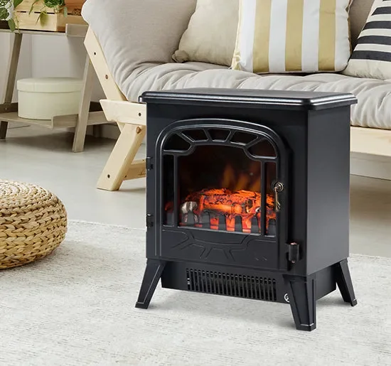 Camino Elettrico da Terra Effetto Fiamma 1800W Nero - immagine 2