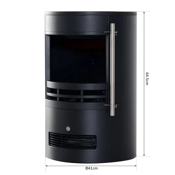 Camino Elettrico da Terra Effetto Fiamma 1800W Nero Vendita calda online - immagine 3