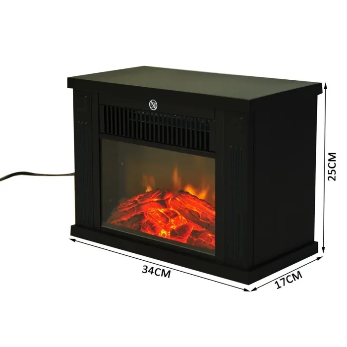 Camino Elettrico da Terra Effetto Fiamma 600W/1200W Nero Moda - immagine 3