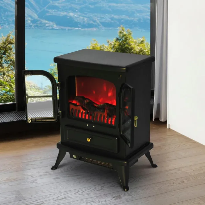 Camino Elettrico da Terra Effetto Fiamma 950W/1850W Nero - immagine 3