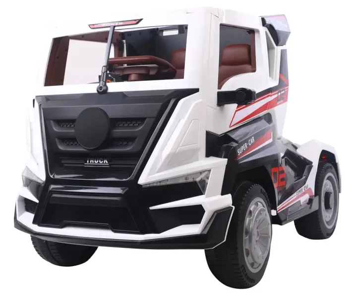 Camion Elettrico Truck con Rimorchio per Bambini 12V RC Bianco Fornitura - immagine 2
