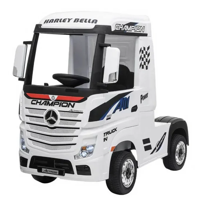 Camion Elettrico Truck per Bambini 12V con Licenza Mercedes Actros Bianco