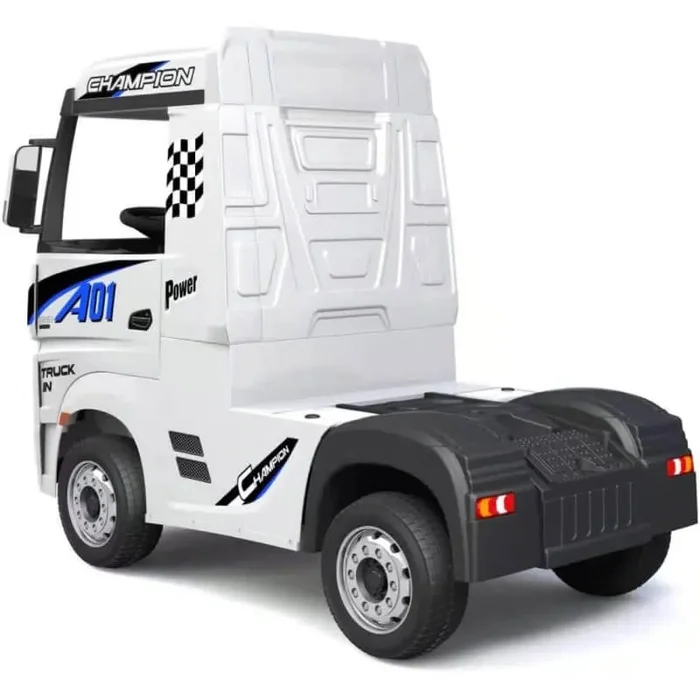 Camion Elettrico Truck per Bambini 12V con Licenza Mercedes Actros Bianco - immagine 3