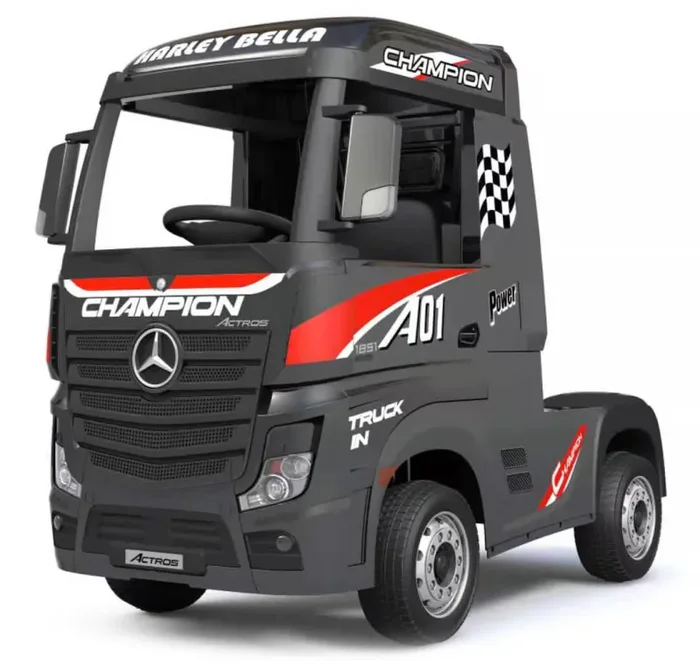 Camion Elettrico Truck per Bambini 12V con Licenza Mercedes Actros Nero