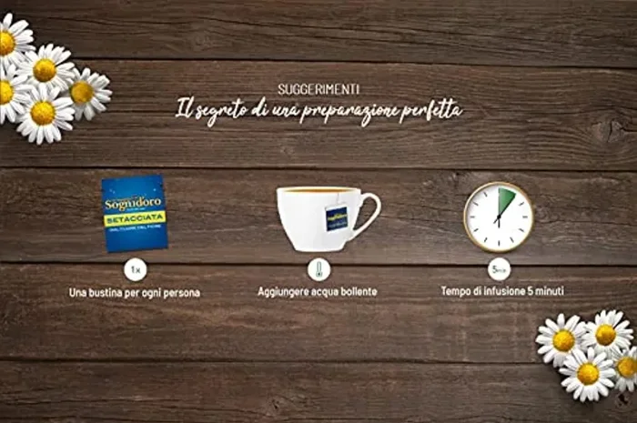 Camomilla Sogni d’oro setacciata, astuccio da 20 Filtri, concediti un po’ di relax e sonni tranquilli, gusto inconfondibile e piacevole, pronta soli in 5 min. - immagine 3