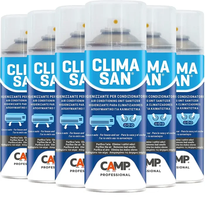 Camp CLIMASAN Igienizzante Climatizzatori, a base alcool, per casa e auto, purifica l’aria e neutralizza i cattivi odori