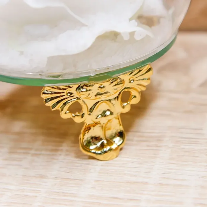 Campana Cristalli con Rosa Bianca e Corona Oro Via Margutta - immagine 3