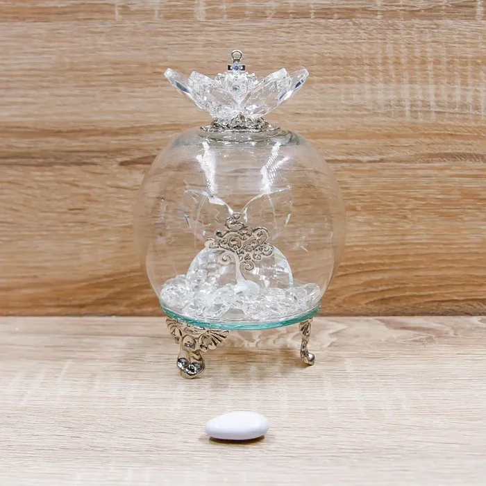 Campana Led Cristalli con Albero della Vita e Corona Argento Via Margutta Sconti