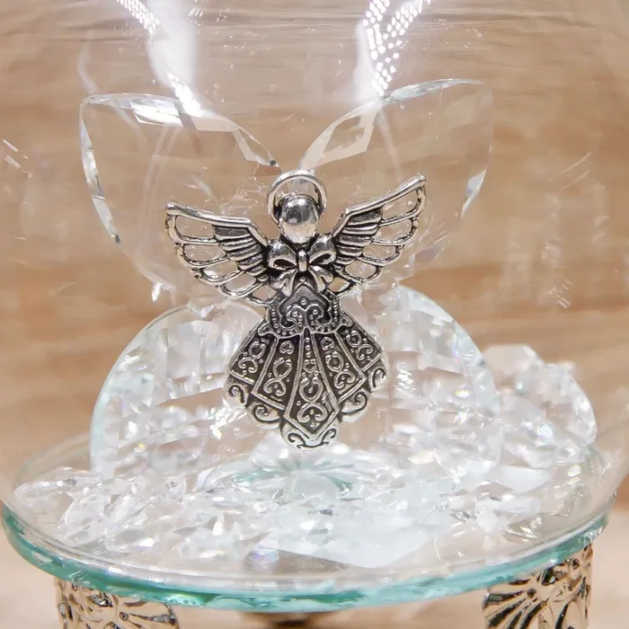 Campana Led Cristalli con Angelo e Corona Argento Via Margutta - immagine 2